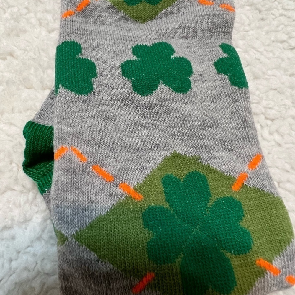 ****Donated***St Patrick’s Day gray and green graphic knee high socks - Picture 5 of 5